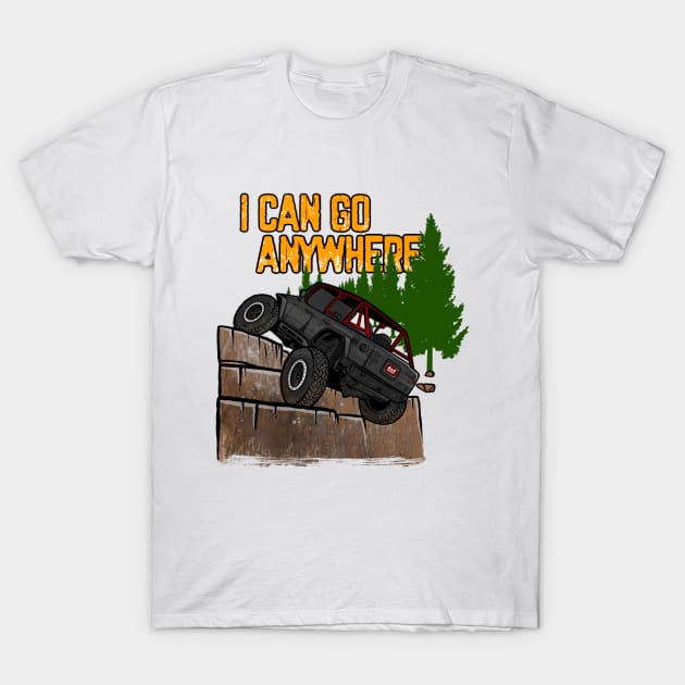 Grey Jeep Flex I Can Go Anywhere T-Shirt by 4x4 Sketch